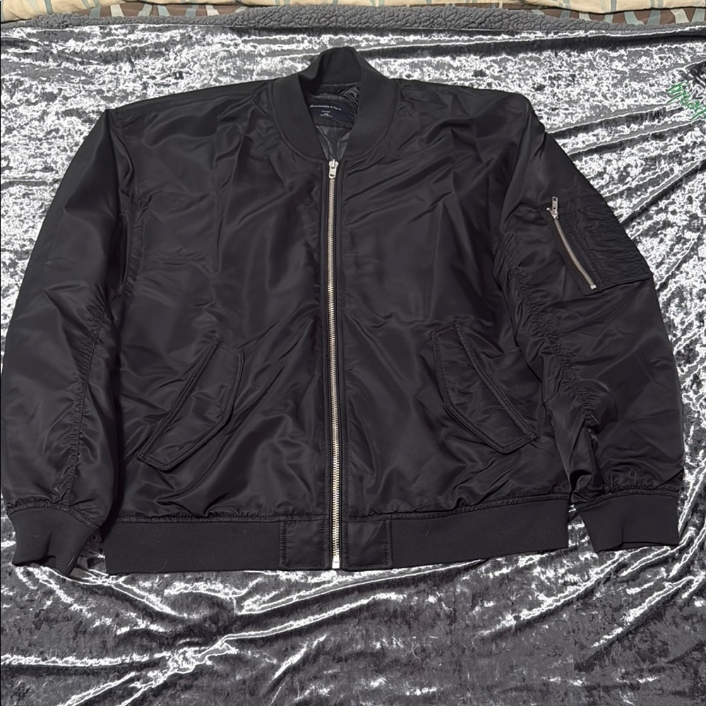 Abercrombie & Fitch Men's Black Bomber Jacket